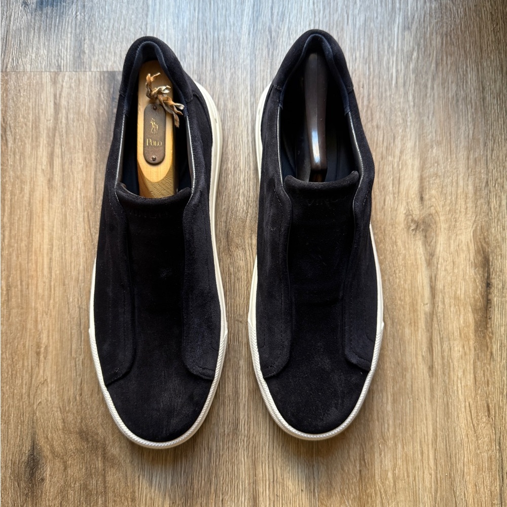 Vince Navy Suede Men's Slip-On Shoes